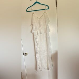 Wild Fable White Asymmetrical Ruffle Dress
